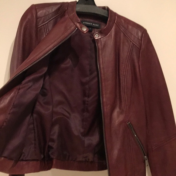 🚫SOLD🚫 Andrew Marc Red Leather Jacket - Picture 4 of 5